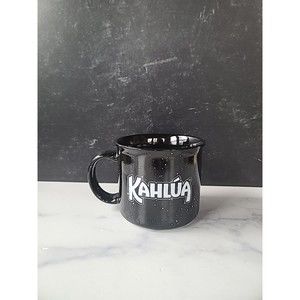 KAHLUA Coffee Mug Black With White Speckles 16 Oz